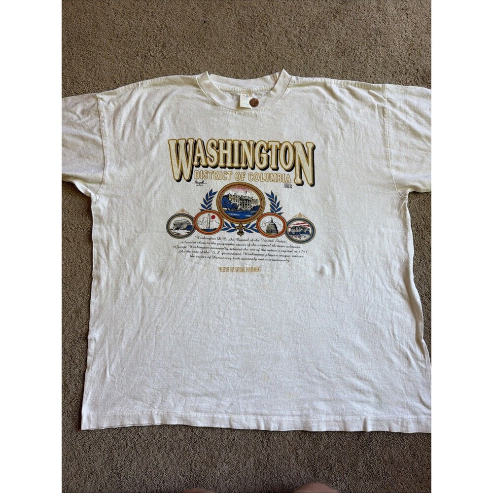 Vintage Washington DC Tourist Single Stitch T Shirt XL National Environment
